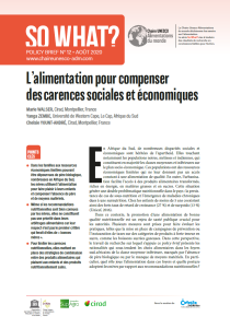 N°12/ L’alimentation pour compenser des carences sociales et économiques 
