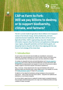 CAP vs Farm to Fork : Will we pay billions to destroy, or to support biodiversity, climate, and farmers ?