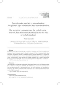Extension des marchés et normalisation : les systèmes agro-alimentaires dans la mondialisation