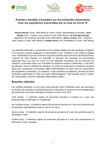 Solidarités alimentaires avec les populations précarisées par la crise du COVID-19 (Phase 1)