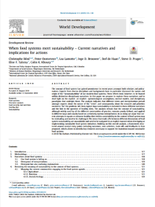 When food systems meet sustainability – Current narratives and implications for actions