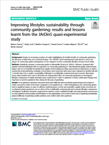 Improving lifestyles sustainability through community gardening : results and lessons learnt from the JArDinS quasi-experimental study.