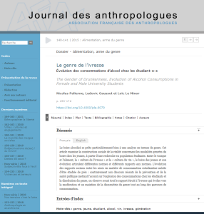 Le genre de l’ivresse. Évolution des consommations d’alcool chez les étudiant-e-s