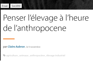 Penser l’élevage à l’heure de l’anthopocène