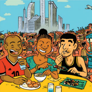 illustrtation rubrique : 2017/ Manger en ville&nbsp;: les styles alimentaires urbains en Afrique, Amérique latine et Asie 